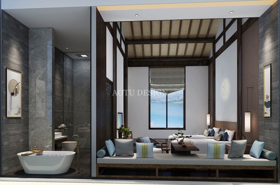 云南民宿雙床房設(shè)計(jì)效果圖 云南民宿雙床房設(shè)計(jì)效果圖