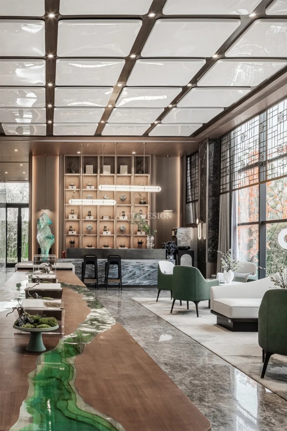 鄭州中原印象售樓部吧臺裝修設(shè)計實景圖 鄭州中原印象售樓部吧臺裝修設(shè)計實景圖