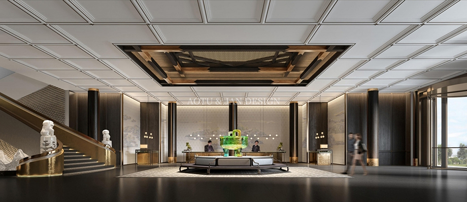 北京釣魚臺國賓館酒店大廳接待臺改造設計效果圖 北京釣魚臺國賓館酒店大廳接待臺改造設計效果圖