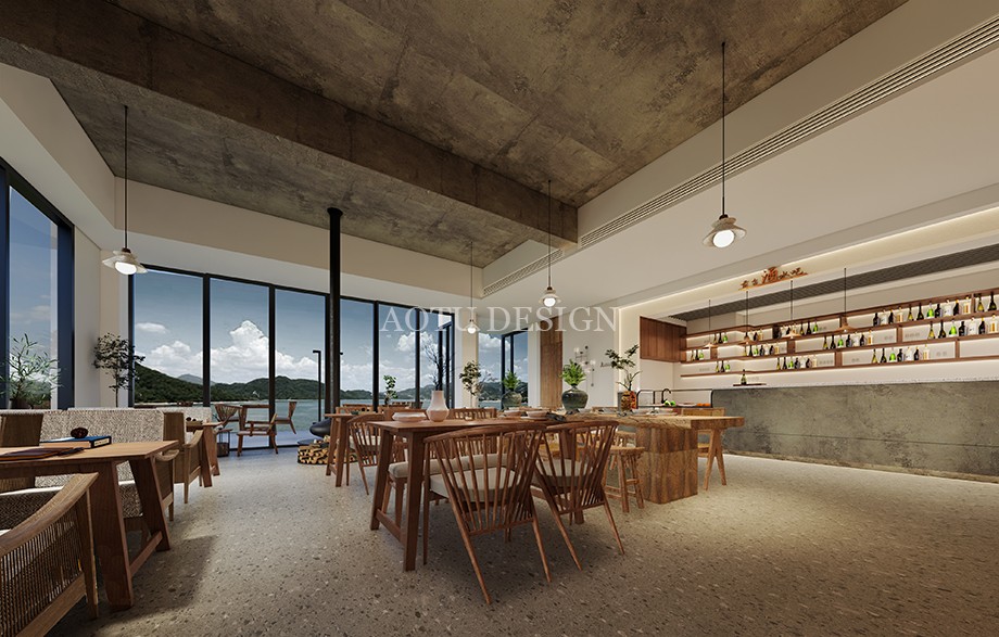 洛陽民宿設(shè)計公司-觀瀾山水民宿餐廳設(shè)計方案效果圖 洛陽民宿設(shè)計公司-觀瀾山水民宿餐廳設(shè)計方案效果圖